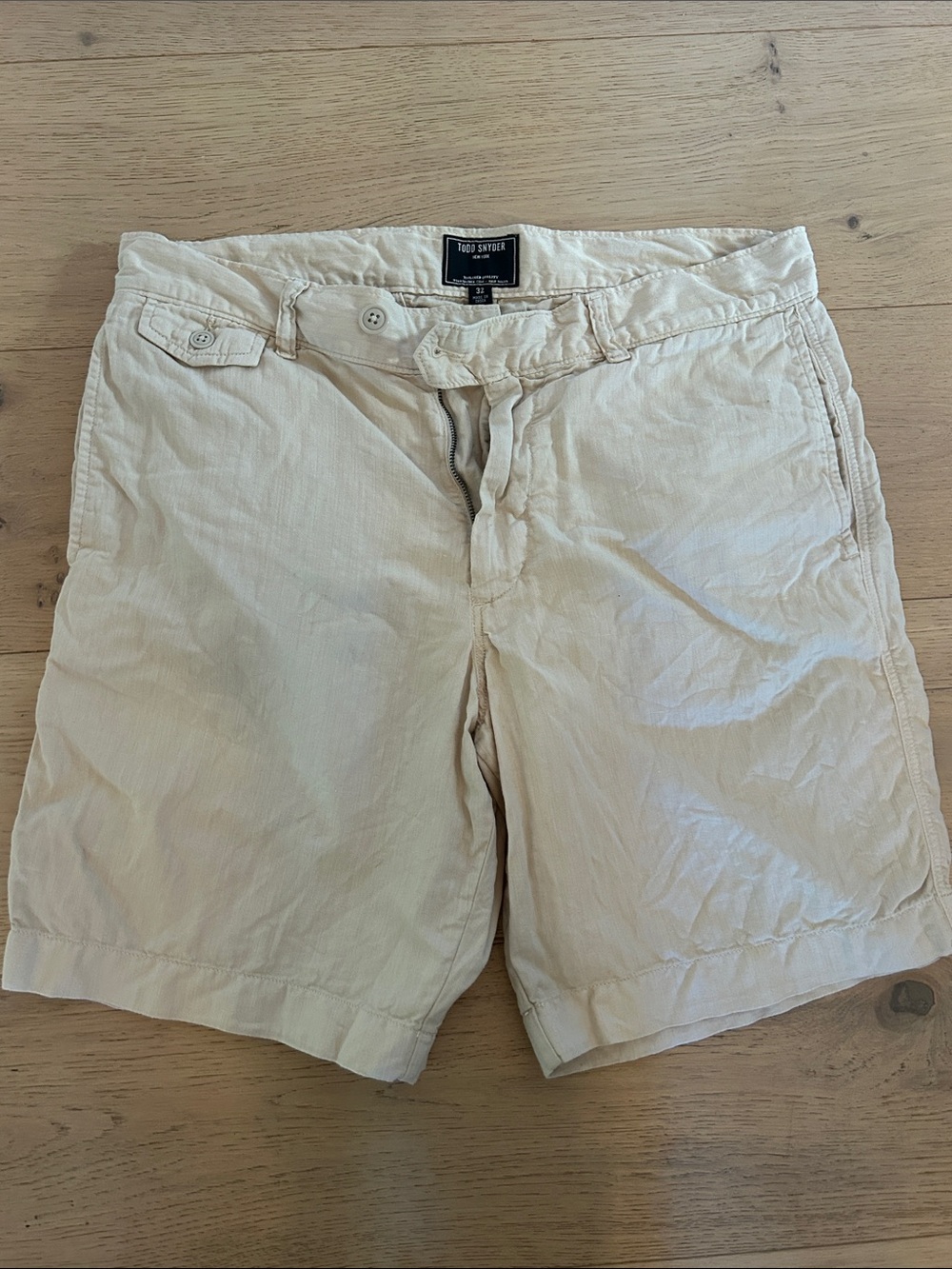 Todd Snyder Cream Men's Flat Front Casual Shorts